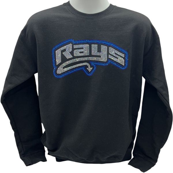 Rays Rhinestone Crew Neck Sweatshirt