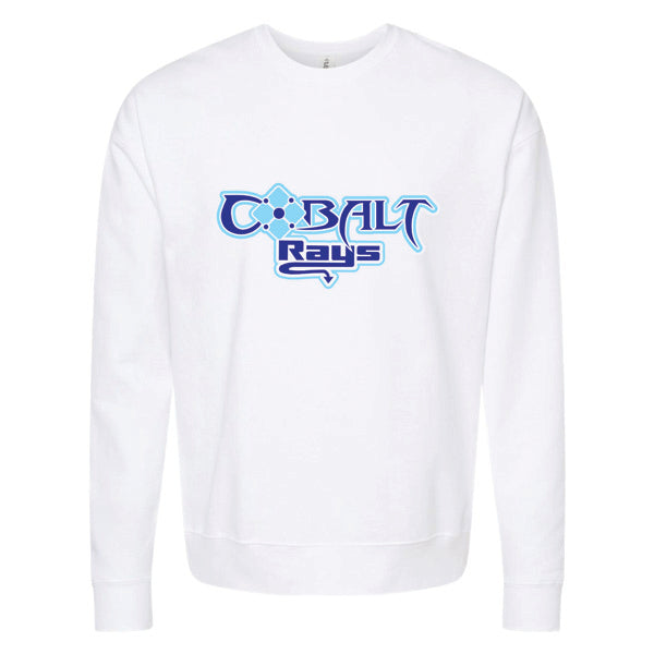 Cobalt Rays White Crew Neck Sweatshirt