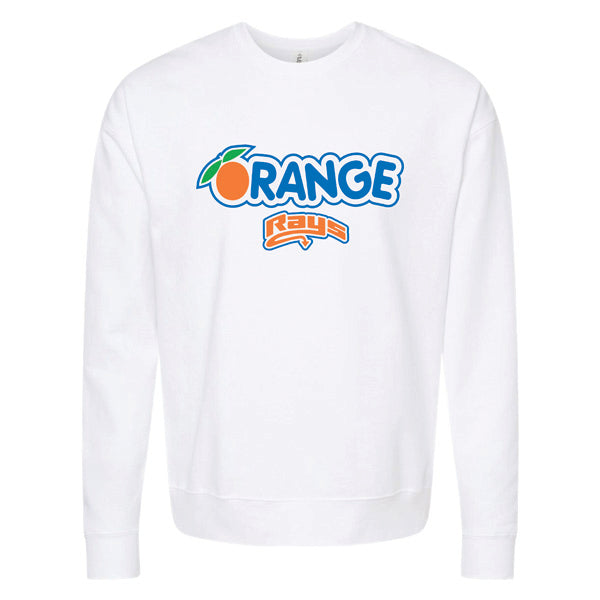 Orange Rays White Crew Neck Sweatshirt
