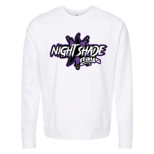 Night Shade Rays White Crew Neck Sweatshirt