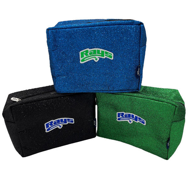 Rays Glitter Makeup Bag (Black/Blue/Green)