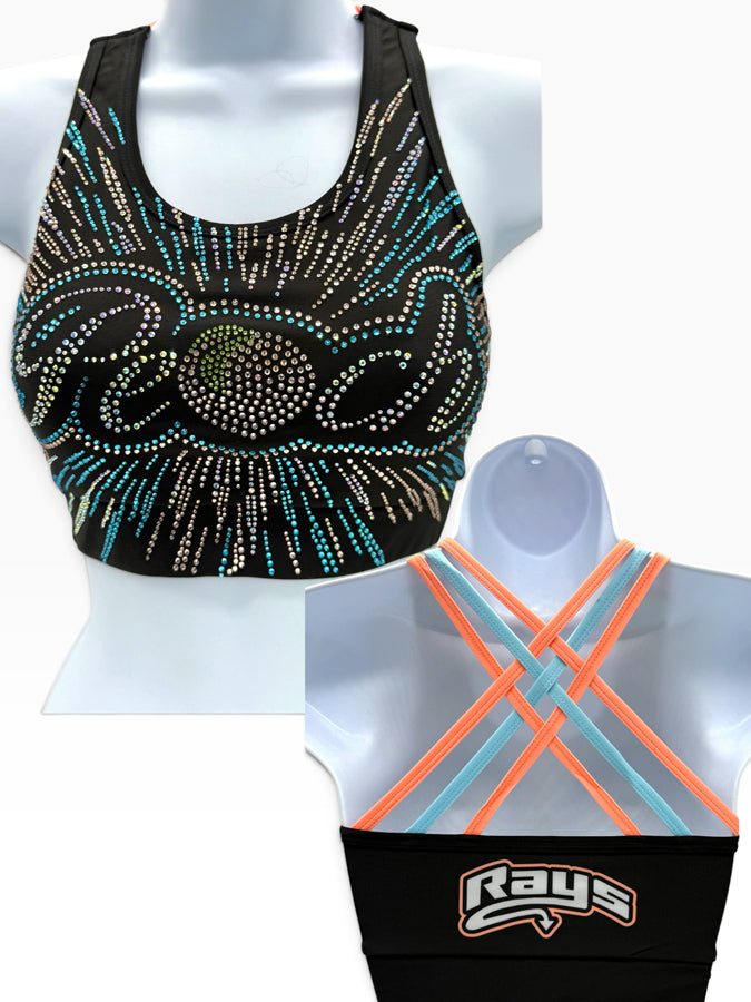 Rays Peach Burst Sports Bra