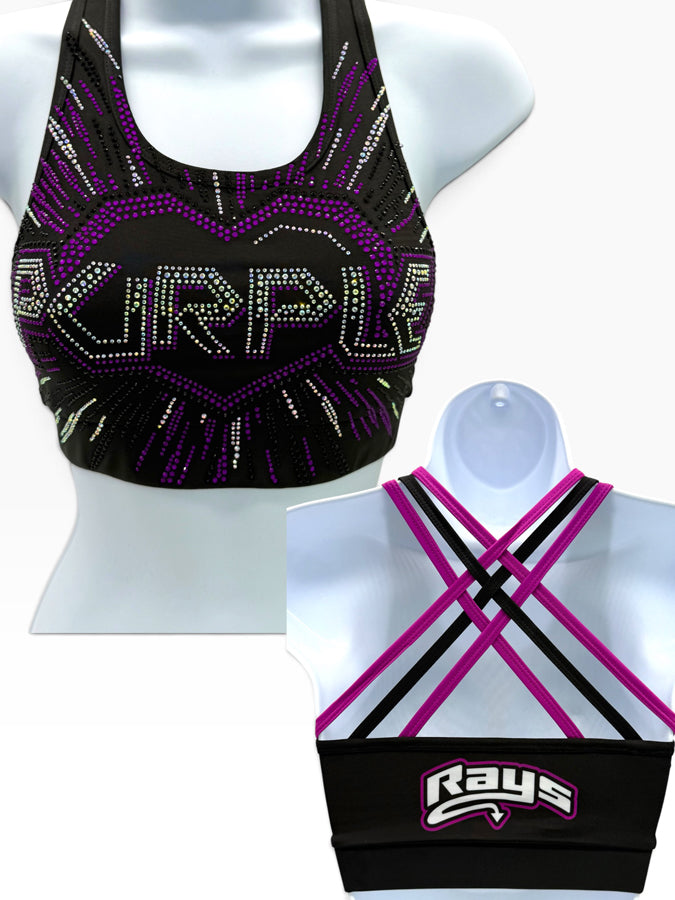 Rays Purple Burst Sports Bra