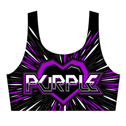 Purple Worlds Rhinestone Burst Sports Bra