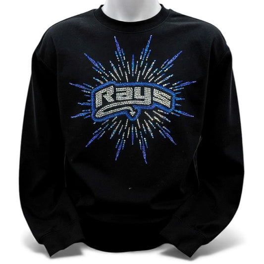 Rays Burst Rhinestone Crewneck Sweatshirt