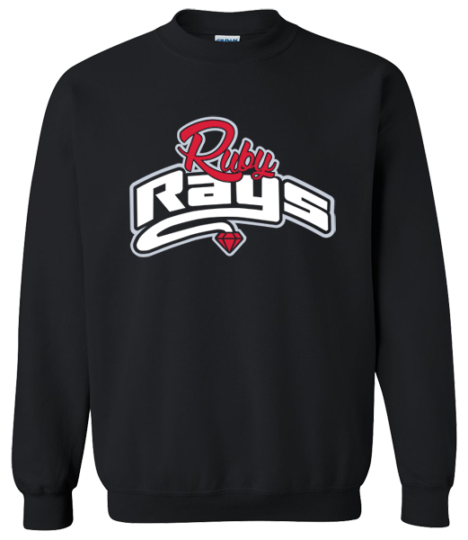 Crew Neck Black Sweatshirt (Ruby)