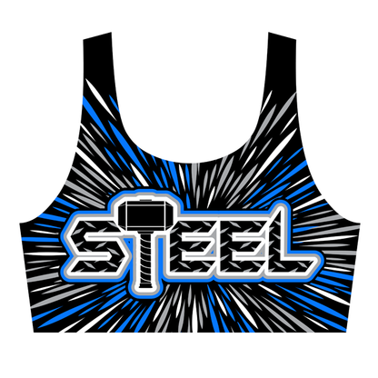 Steel Worlds Rhinestone Burst Sports Bra