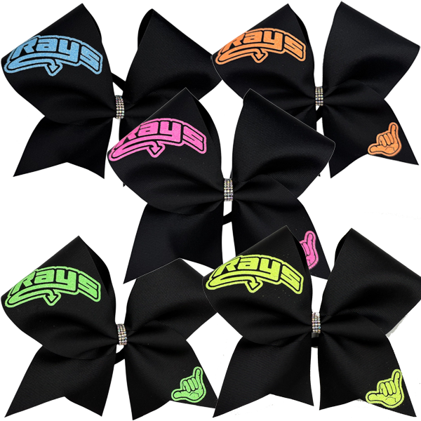 Black Bows with Neon Rays & Hand