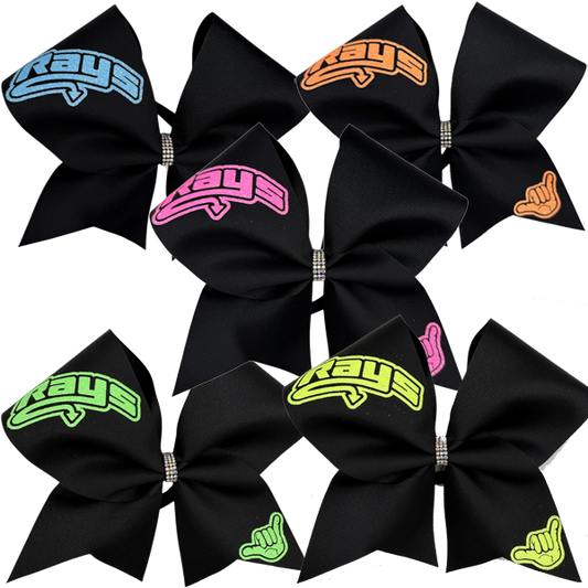 Black Bows with Neon Rays & Hand