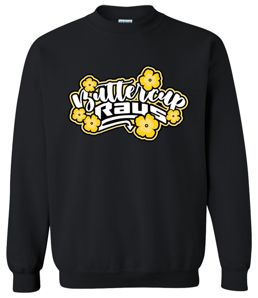 Crew Neck Black Sweatshirt (Buttercup)