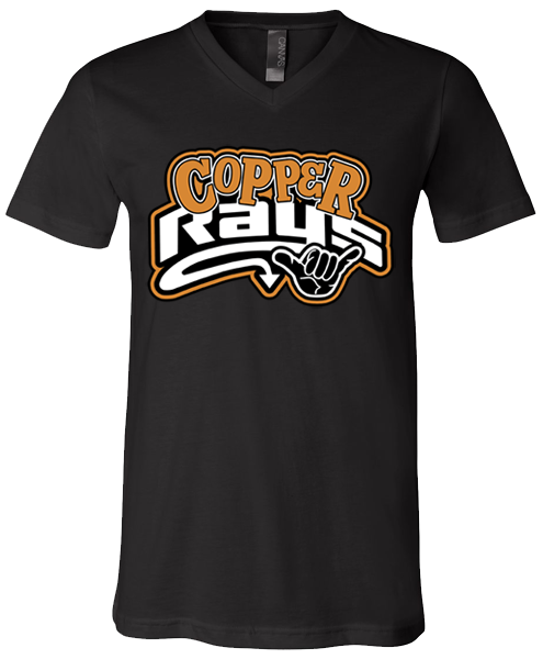 V-Neck Black T-shirt (Copper)