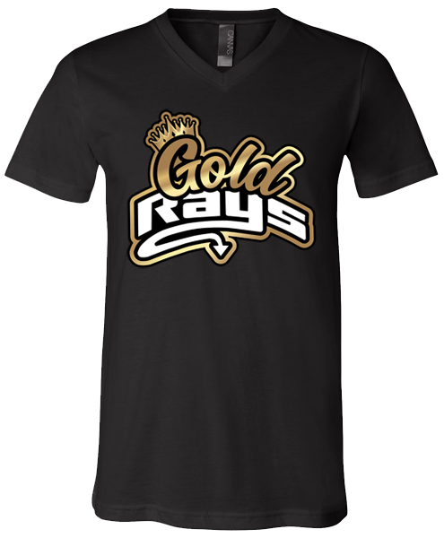 V-Neck Black T-shirt (Gold)