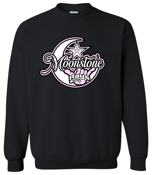 Crew Neck Black Sweatshirt (Moonstone)