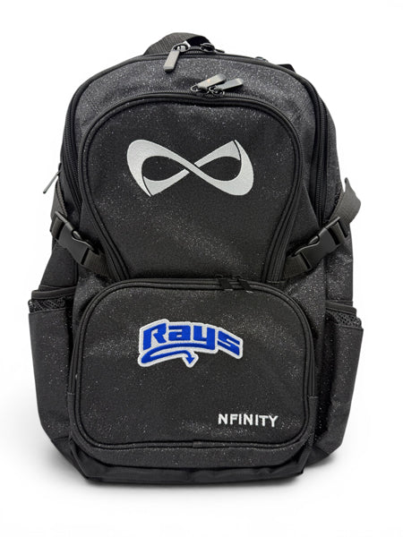 Black Glitter Backpack w/Rays Logo Tampa