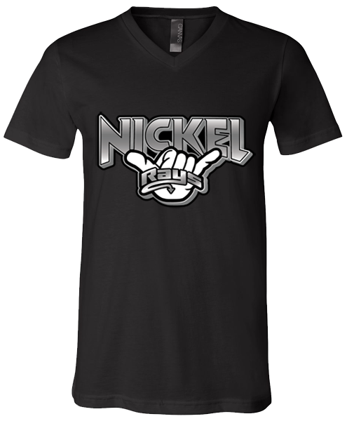 V-Neck Black T-shirt (Nickel)