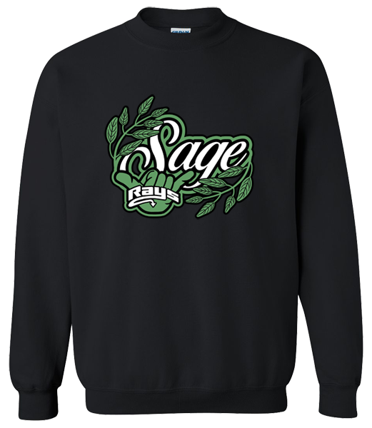 Crew Neck Black Sweatshirt (Sage)