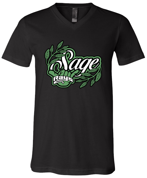 V-Neck Black T-shirt (Sage)